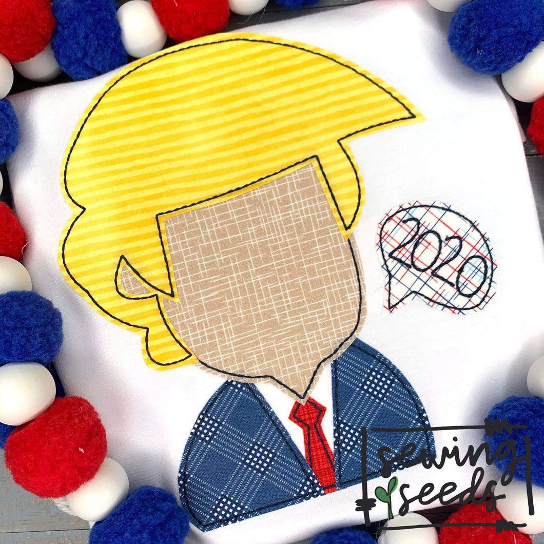 Trump 2020 Applique SS - Sewing Seeds