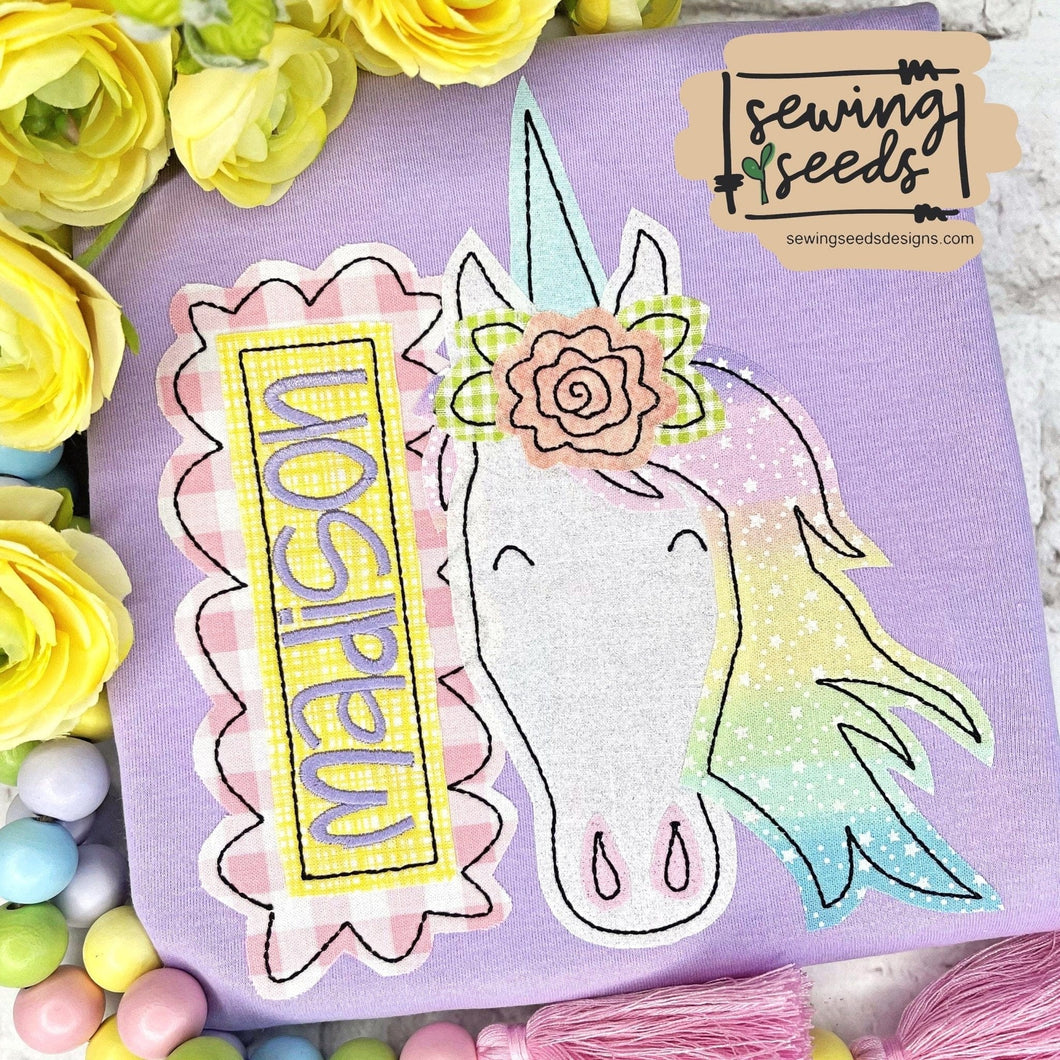 unicorn flower seeds Unicorn Floral Applique SS – Sewing Seeds