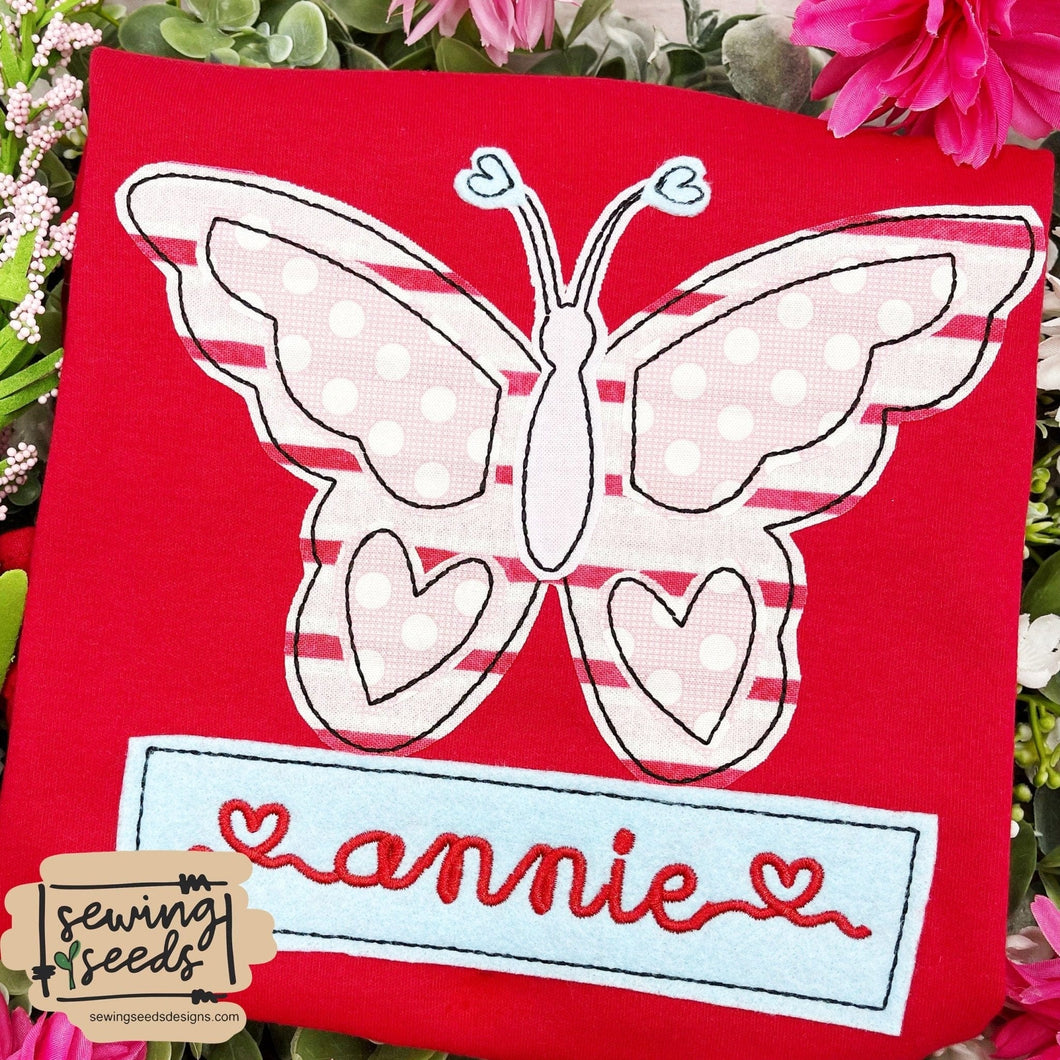 Valentine Butterfly Applique SS - Sewing Seeds