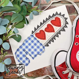 Valentine Chain Saw Applique SS - Sewing Seeds