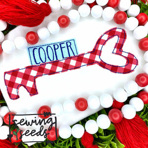 Valentine Heart Key with Tag Applique SS - Sewing Seeds