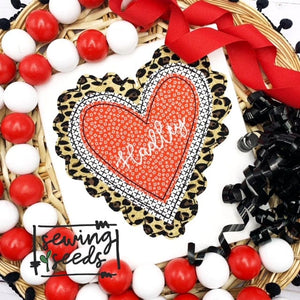 Valentine Scalloped Triple Heart Applique SS - Sewing Seeds