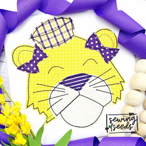 Yellow Tiger GIRL Applique SS - Sewing Seeds